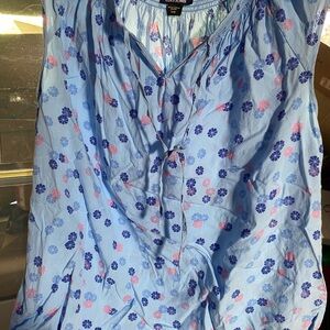 Basic Editions Light Blue Floral Top